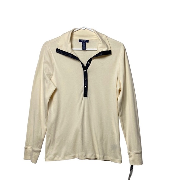 Chap Button Down Neck Winter Cream Sweater Work Dress Up or Down Size Large G\G - Picture 2 of 13